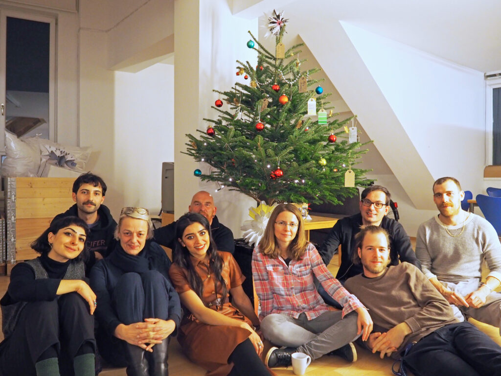 With the group of artists and staff during the AIR program in Krems in 2019.