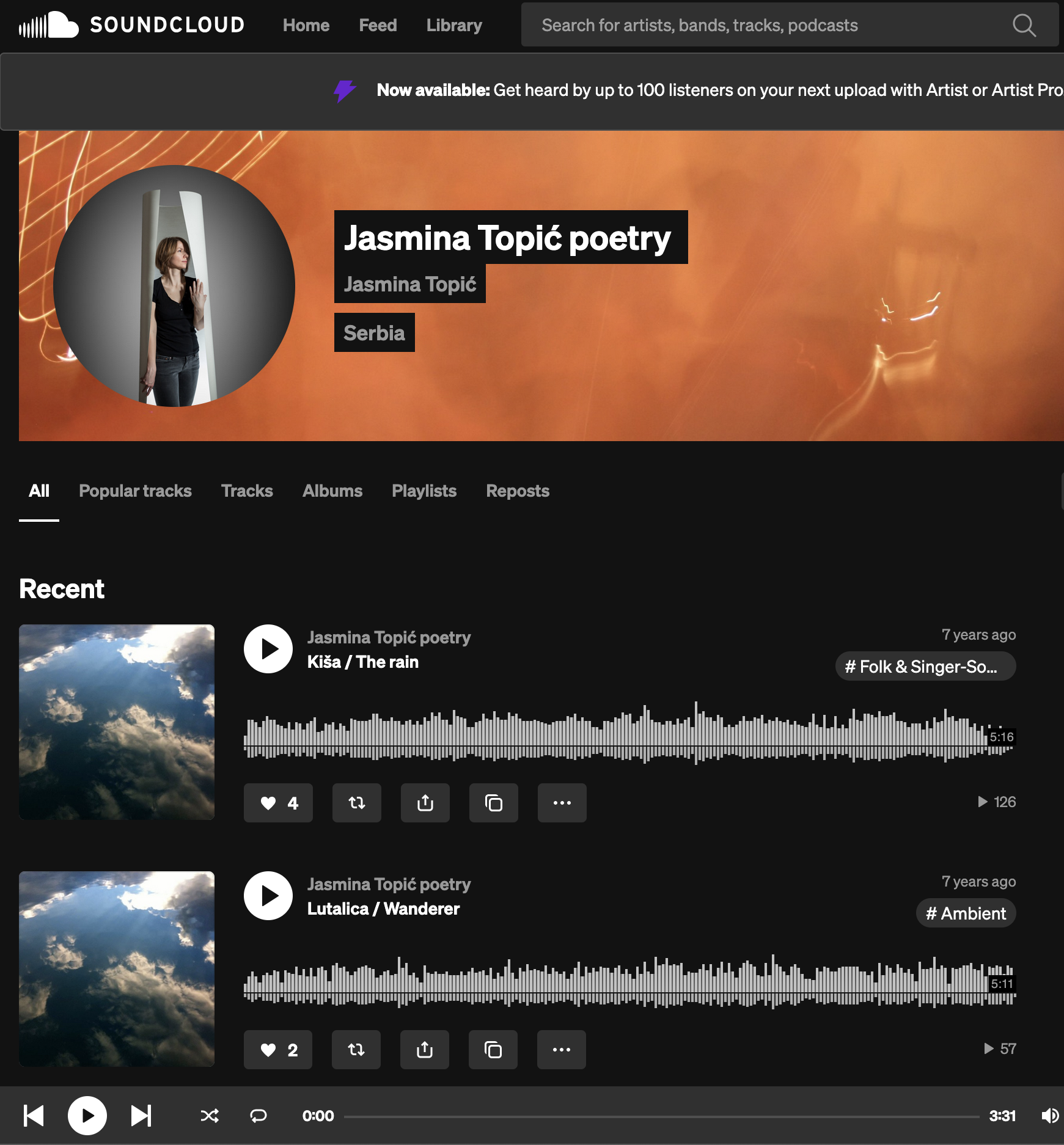 SoundCloud profil
